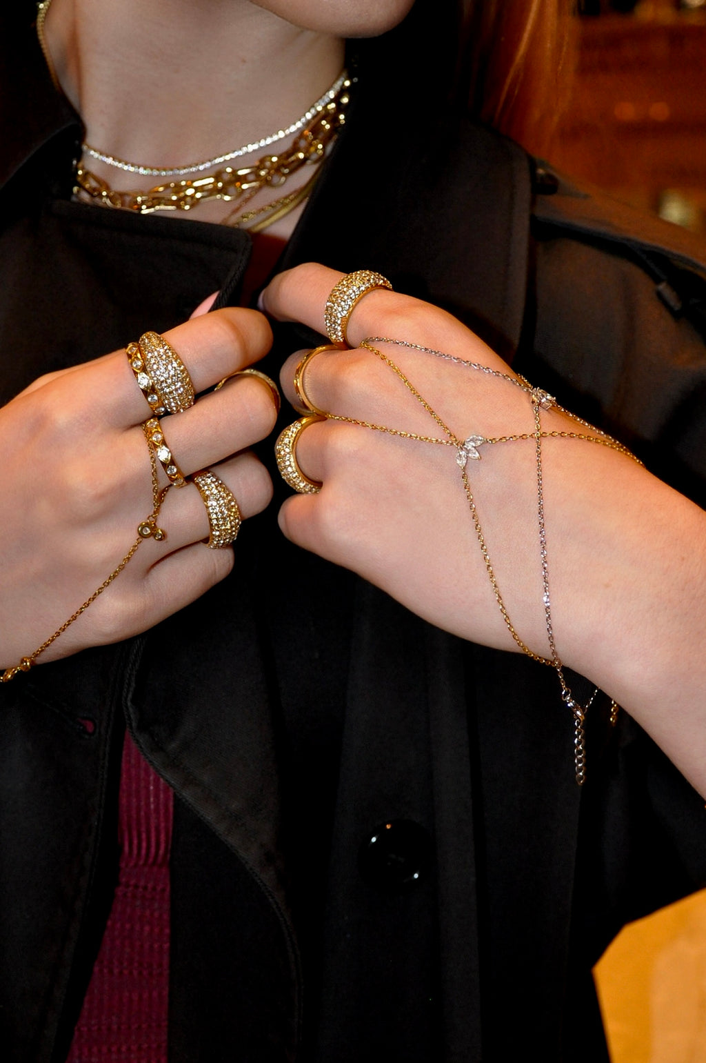 2 Piece Hand Chains: Handy01 & Marquise Hand Chains